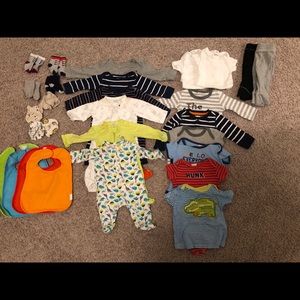 Baby boy clothes & accessories bundle 31 pcs 0-6m